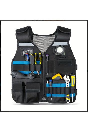 YETİŞENLER Electrician Vest Multi-Purpose Tool Vest for Woodworkers, Construction Workers
