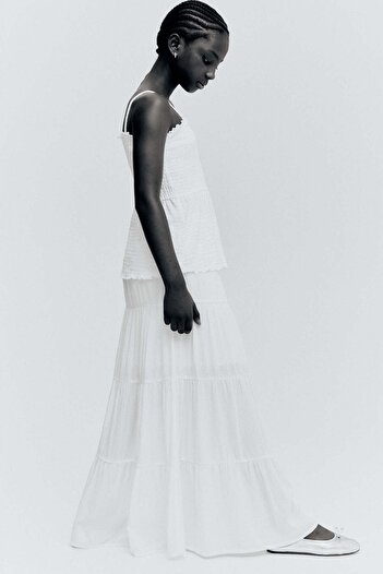 H&M Smocked tiered skirt