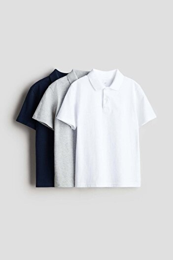 H&M 3-pack Cotton Polo Shirts