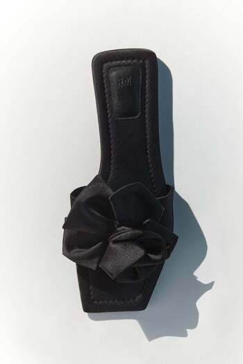 H&M Appliquéd satin sandals