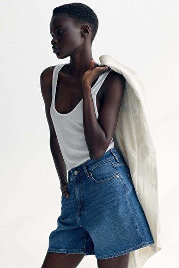 H&M High-waisted denim shorts