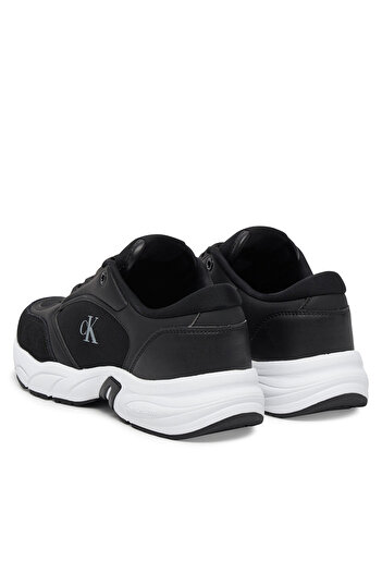 Calvin Klein Kadın Renk Geçişli Orta Topuk Rahat Kalın Taban CK Yazı Detaylı Siyah Sneaker YW0YW01743-BEH