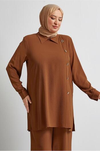 Alvina Shirt Collar Pants Suit 20716