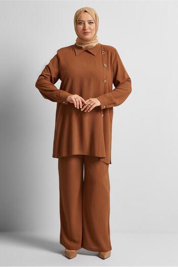 Alvina Shirt Collar Pants Suit 20716