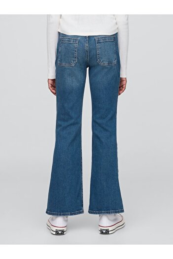 GAP Kız Çocuk Mavi High Rise '70s Flare Jean Pantolon