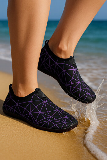 Lord Mountain Prism Black Lilac Sea Shoes, Παπούτσια παραλίας, Παπούτσια πισίνας, Ευέλικτο σχέδιο