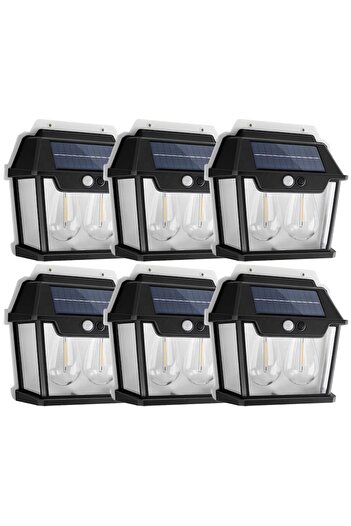 NEXTLY Set 6 X Lampa Solara De Exterior Cu 2 Becuri , 3 Moduri De Functionare, Senzori De Miscare