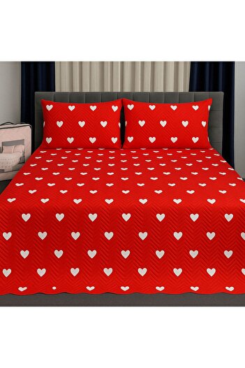 coverbox Double Dowry Pique Bed Cover Set 200X220 cm Multi-Purpose Blanket with 2 Pillow Cases