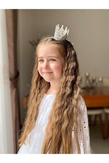 COLORFULLCLİPS Silver Glitter Princess Crown