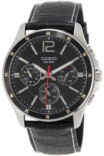 Casio Casio Men's Watch - MTP-1374L-1AVDF Black Dial, Black Band