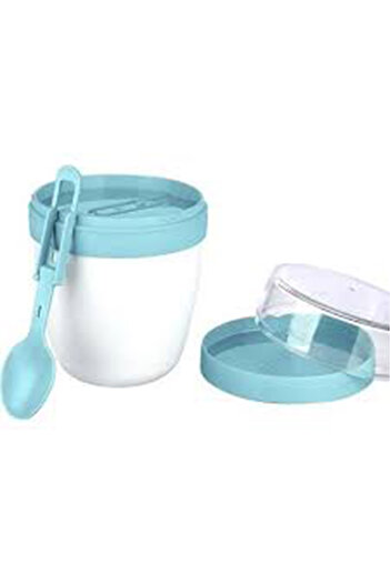 Genel Markalar MixmeGO Müsli Kabı 650 ml Yoğurt Yulaf Saklama Kabı Beslenme Kabı