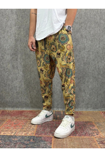 FıttingRoom Patterned Baggy Trousers with Elastic Waist