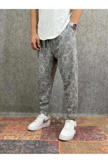 FıttingRoom Patterned Baggy Trousers with Elastic Waist