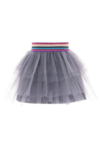 Pinolini Gray Tulle Skirt with Colorful Bands