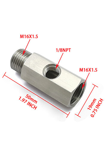 Choice JXSS029-M1615 Ready to ship 1/8NPT Oil pressure sensor gauge tee adapter with1/8NPT,M16*1.5