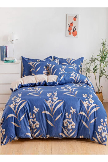 RISHAHOME 6-Piece Microfibre Duvet Cover Set, Full, Multicolor