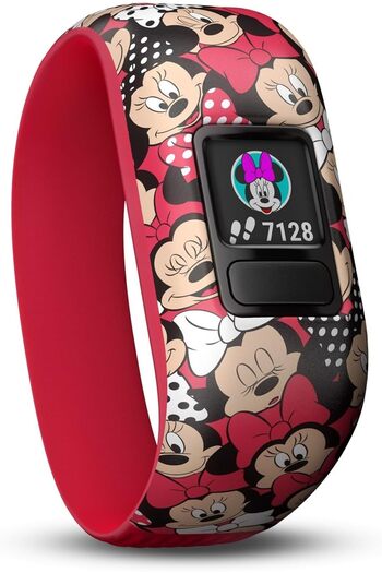 Garmin vivofit Jr. 2 - Disney Minnie Mouse Fitness Activity Tracker for Kids - Stretchy Band - Multi