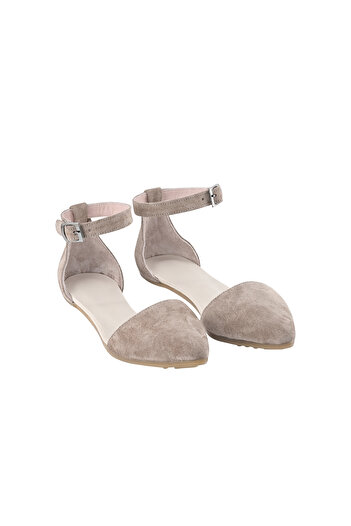 Moosefield Genuine Leather Women's Ankle Strap Mink Sandals