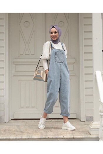 HARMAN BUTİK Women's Pocket Strap Jumpsuit