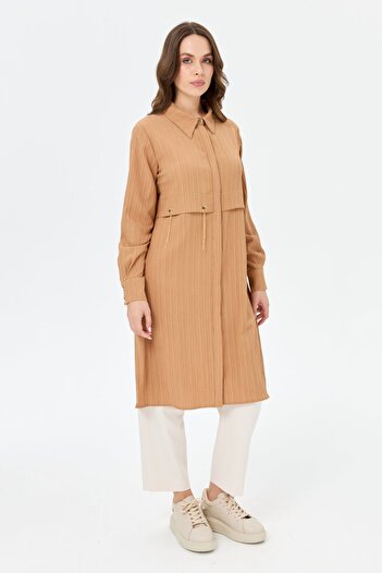 Esswaap Kapsül Detaylı Kurtarıcı Tunik Camel