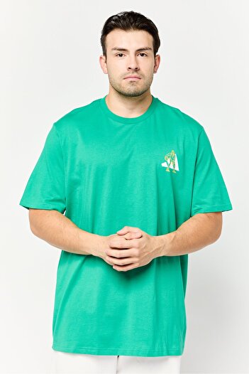 adidas Men Sportswear Fit Short Sleeve Outdoor T Shirt, Green