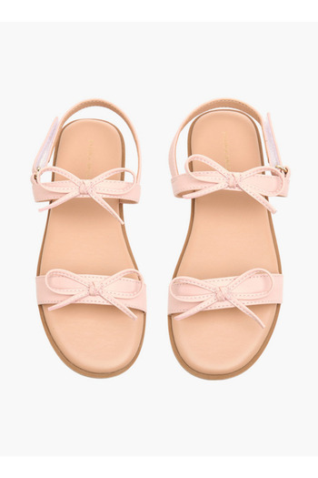 Flora Bella by Shoexpress Bow Accent Sandals with Hook and Loop Closure