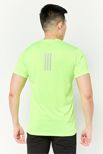 adidas Men Regular Fit Short Sleeves Running T-Shirts, Lime Green