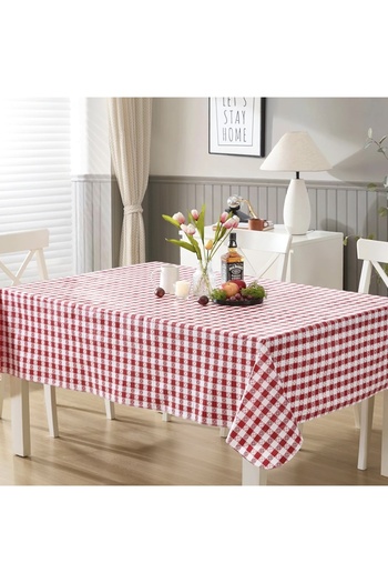 PUFO Bistro oilcloth tablecloth, 100 x 140 cm, red/white