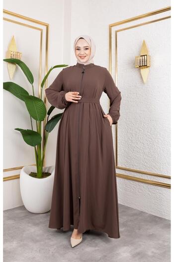 HARMAN BUTİK Women Mevlana Model Rabia Crepe Ferace