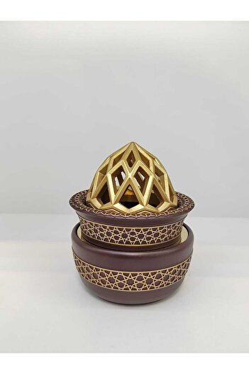 D&H Exquisite Resin Charcoal Incense Burner Floral Design Ideal for Bakhoor, Frankincense & Oud