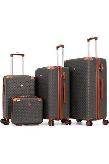 Titan Hard Trolley Bag Set 3 Pieces+Makeup (4 Piece Set, Pencil)