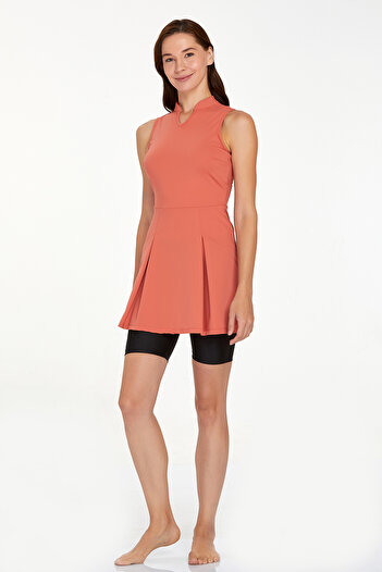 Bordomix 3914 Women's Cinnamon Semi Covered Tights Dress Swimsuit