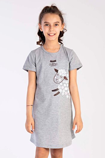 VİENETTA Girl's P.Supreme O Neck Short Sleeve Skirt Oval Tunic, 212627