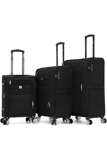 Titan Double Spinner Luggage with Digital Lock for All Tastes (3 Pieces Set, Black)