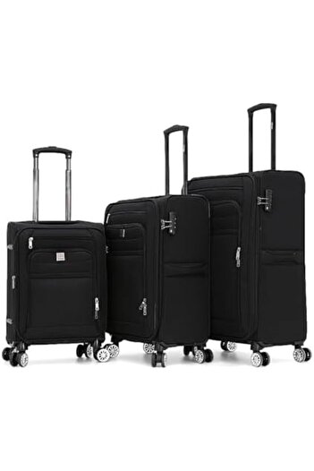 Titan Double Spinner Luggage with Digital Lock for All Tastes (3 Pieces Set, Black)