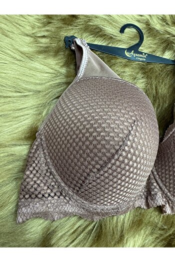 SATTENS C Cup Large Size Hollow Wire Bra C Cup Underwire No Padding Bra