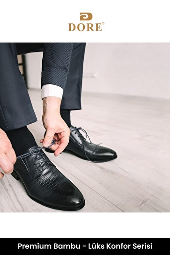 Dore Orijinal Erkek 5 Çift Premium Bambu Nefes Alan Konfor Modeli Düz Renk Uzun Soket Çorap 5'li Set
