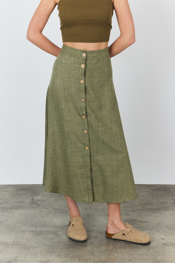 Brantu Women's Buttoned Linen Skirt