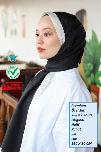 Hint İpek Premium Lux Original Monogram Shawl (Silk Voile, High Quality, Lightweight, Casual, Stylish, Testure Clothing)