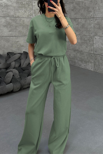 ruNadeS Women's Flared Short Sleeve Set - Comfortable and Stylish Summer Combination