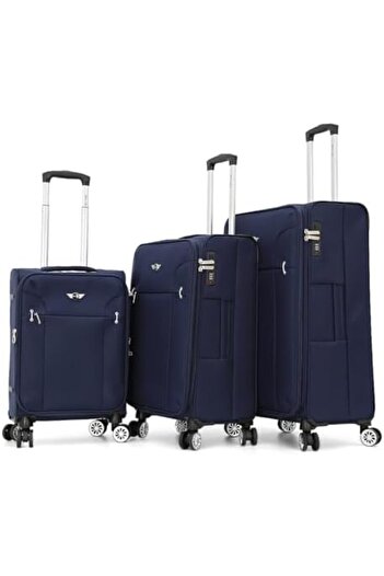 DILIXI Polyester Trolley Luggage Set 3 Pieces for Unisex L 28-M 24-S 20, Navy Color