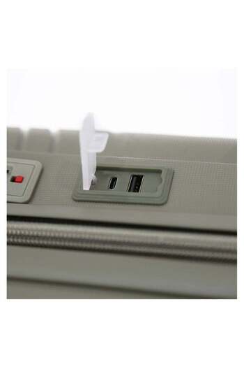 Fancl -Hardside 20 inch Carry On Luggage with USB Charging Port, Olive