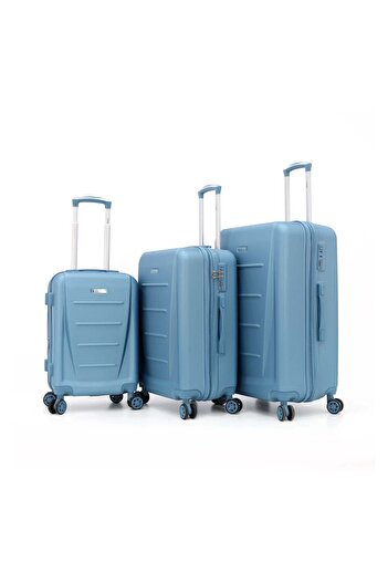 Titan Hardside Luggage Trolley Bag 3 Pieces Set, Blue (S-20", M-24", L-28")