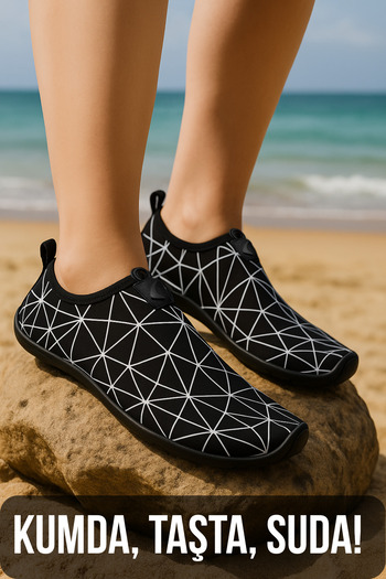 Lord Mountain Prism Black White Sea Shoes, Παπούτσια παραλίας, Παπούτσια πισίνας, Ευέλικτο σχέδιο