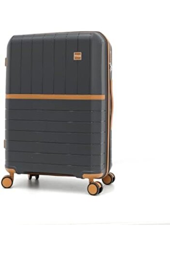 Titan Travel Bags with Double Spinner Wheels and Digital Lock - Sizes L 28, M 24, S 20, Charcoal