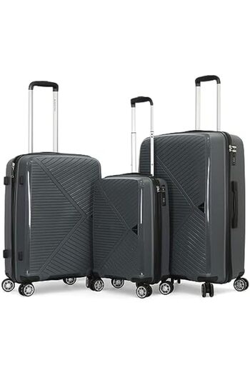 Giordano Luggage Set of 3 pcs 75cm/65cm/55cm Gray, Polycarbonate