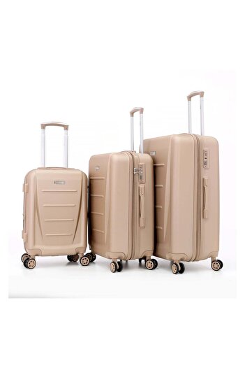 Titan Hardside Luggage Trolley Bag 3 Pieces Set, Champagne (S-20", M-24", L-28")