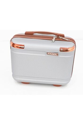 Fancl Luggage Set, Includes 3 Trolleys + Makeup Bag, Silver, 4 Pieces
