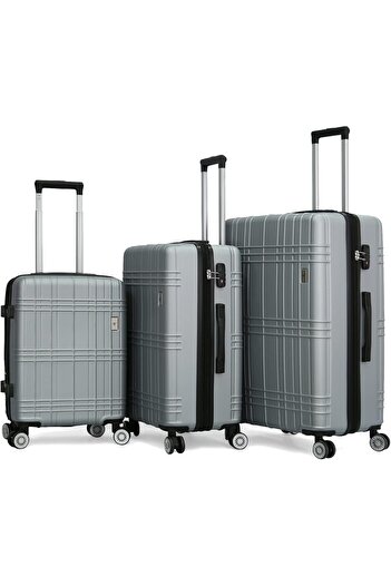 VERAGE Suitcase 3 Pcs, GREY, TSA Lock, L 28/M 24/S 20