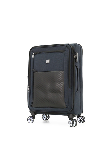 Titan Softside Luggage Trolley Bag 3 Pieces Set With Double Spinner Wheels, Black (S-20, M-24, L-28